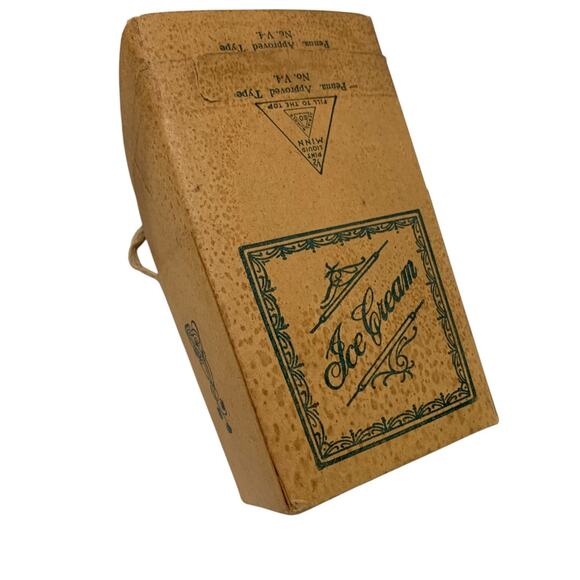 Set of 2 Antique Ice Cream Containers Paper 1/2 Pint Penna Approved - Picture 5 of 6